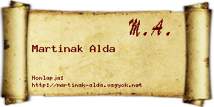 Martinak Alda névjegykártya